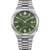 Image de Citizen Montre pour Homme Analogique Automatique avec Un Bracelet en Acier Inoxydable Tsuyosa, Vert/Camouflage, Bracelet