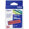 Image de Etiketten Brother TZe, TZ TZe-451 PET Tapekleur: Rood Tekstkleur:Zwart 24 mm 8 m