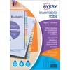 Image de AVERY - Intercalaires à onglets personnalisables et imprimables, 6 touches, Format A4+ (permet de classer des pochettes perforées), En polypropylène coloré translucide