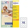 Image de Avery L4853REV Lot de 375 étiquettes autocollantes rondes amovibles pour toutes les imprimantes 15 étiquettes par feuille A4 Blanc