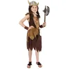 Image de Smiffys Costume fille viking, Marron, avec robe et bracelets
