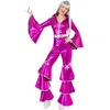 Image de Smiffys Costume Dancing Dream des années 70, rose, comprend combinaison pantalon en dentelle