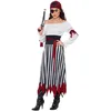 Image de Smiffys Costume de pirate pour femme, noir et blanc, taille M - 40-42