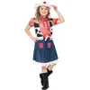 Image de Smiffys Costume de cowgirl Sweetie bleu avec robe, gilet, écharpe, ceinture et chapeau, déguisement pour fille