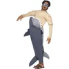 Image de Smiffys Costume de requin mangeur d'homme, gris avec body et lunettes de requin, déguisement drôle, costume de comédie