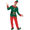 Image de Smiffys Costume d'elfe, Rouge et vert, avec haut, pantalon, bonnet et ceinture