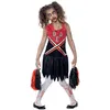 Image de Smiffys Costume cheerleader zombie, Rouge & Noir, avec robe tachée de sang & Pom Poms Déguisement-Enfant-Pompon Girl, 43023M, Rouge/Noir, 7-9 Ans