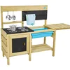Image de TP TOYS Cuisine D'EXTERIEUR en Bois TP Deluxe avec Four ET Reservoir d'eau avec Accessoires DE Jeux - Norme FSC dim L96 x l40 x h96