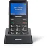 Image de Panasonic KX-TU155 Téléphone portable SIM pour personnes âgées Écran 2,4" Mémoire jusqu'à 32 Go Bouton d'urgence avec station de charge Noir