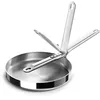 Image de Joseph Joseph Space Steel Poêle inox 24 cm poignée rabattable, 3 plis, induction, antiadhésif, passe au four, empilable
