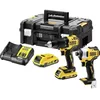 Image de Dewalt DCK2062D2T Pack combiné de batterie 18 V/2 Ah (composé de : perceuse à percussion sans fil (sans balais) DCD709 et clé à percussion sans fil (sans balais) DCF 809, avec 2 batteries, chargeur