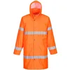 Image de Portwest Manteau de pluie Hivis 100cm, Couleur: Orange, Taille: M, H442ORRM