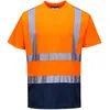 Image de Portwest S378 T-Shirt Haute Visibilité Bicolore Réfléchissant Pour Hommes Vêtement De Travail Sécurité Orange/Marine, L