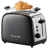 Image de Russell Hobbs Grille pain [Pour 2 tranches] Colours Plus Inox noir (fentes extra larges, 6 niveaux de brunissage rapide, surélévation et contrôle, décongélation, réchauffage, 1600 W) Toaster 26550-56