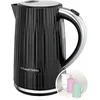 Image de Russell Hobbs Bouilloire [1,7 l 2400 W] Eden noire, accents en acier inoxydable (filtre anti-calcaire amovible, ouverture du couvercle par simple pression d'un bouton, indicateur de niveau d'eau,