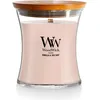 Image de WoodWick bougie parfumée moyenne en jarre avec mèche qui crépite, Vanille & Sel marin, Temps de combustion jusqu'à 60 heures