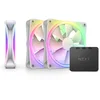 Image de NZXT F120 RGB Duo - RF-D12TF-W1-3 ventilateurs RGB double LED de 120 mm avec contrôleur - 20 LED configurables individuellement - Airflow et pression statique équilibrées - Pack triple   Blanc