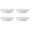 Image de Mikasa Chalk Set de 4 bols à pâtes en porcelaine, blanc - 4x grands bols à pâtes et à soupe, 23cm - Emballage cadeau, va au micro-ondes et au lave-vaisselle