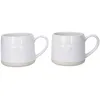 Image de Mikasa Tasses en grès Farmhouse avec coeurs, 2 pièces pour le thé, le café et le chocolat chaud, 380ml - Emballage cadeau, lavable au lave-vaisselle et au micro-ondes