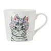 Image de Mikasa x Tipperleyhill tasse en porcelaine, 380ml, tasse en porcelaine fine avec détails en or véritable, mug fantaisie pour le thé et le café avec impression de chat, emballage cadeau