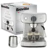 Image de Breville Cafetière/machine à expresso Breville Barista Mini, semi-automatique avec buse à vapeur pour faire mousser le lait & pompe italienne de 15 bars [VCF125X]