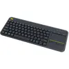 Image de Logitech K400 Plus Clavier sans Fil avec Pavé Tactile pour PC Connecté à TV, Touches Multimédia Personnalisables, Compatible avec Windows/Android/Portable/Tablette, Clavier Turc - Noir