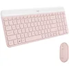 Image de Logitech MK470 Slim Combo Clavier et Souris sans Fil, Compacte et Moderne, Ultra Silencieux, 2,4 GHz avec Récepteur USB, Plug n' Play, Compatible avec Windows - Clavier US International QWERTY - Rosa