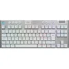 Image de Logitech G G915 X LIGHTSPEED TKL Clavier gaming sans fil ultra-plat, touches PBT double couche, touches entièrement programmables, rétroéclairage RVB, GL Brown Tactile - PC/Mac,US INT'L QWERTY-Blanc