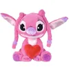 Image de Simba Peluche ange 25 cm tenant un coeur. Personnage de Lilo & Stitch. Peluche douce et amoureuse. Licence officielle Disney. Convient dès 0 mois (6315877002X12)