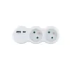 Image de Prise domino blanche - 2 x 16 A avec USB-A + USB-C