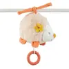 Image de Nattou Mini peluche active en coton et velours avec musique et anneau en silicone - Hérisson Zoë - Environ 17 cm de large - Mila, Zoë et Lana - Beige