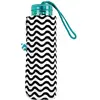 Image de Mini Parapluie pour Femme Noir avec Motif Vagues Blanches - Parapluie Ultra Compact 18CM - Ultra Léger 250Gr Facile à Ranger dans Un Sac - C-collection