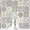 Image de 1 Carrelage de sol auto-adhésif antidérapant avec stratifié protecteur, Carreaux de ciment auto-adhésifs Sol résistant à l'eau - Carrelage de salle de bain et cuisine en mosaïque - Azulejos 60x100cm