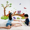 Image de Stickers adhésifs Enfants | Sticker Autocollant Animaux rigolos sur Un Pont - Décoration Murale Chambre Enfants | 90 x 60 cm