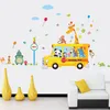 Image de Stickers adhésifs Enfants | Sticker Autocollant Animaux à l'école - Décoration Murale Chambre Enfants | 90 x 60 cm