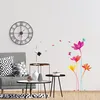 Image de Stickers adhésifs Fleurs | Sticker Autocollant Fleurs et Papillons Arc-en-Ciel - Décoration Murale Chambres et séjours | 70 x 50 cm
