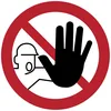 Image de Autocollant Signalétique plastifié rond sticker résistant à l eau NF ISO7010 - Adhésif laminé résistant aux UV - Stop! Accès Interdit - Diamètre 60 cm