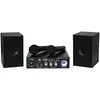 Image de KARAOKE-STAR2MKII - LTC - Kit karaoké avec amplificateur, 2 micros filaires et 2 enceintes de 50W - Bluetooth, USB et SD - Noir