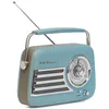 Image de Madison - FREESOUND-VR40BLU-MAT - Radio vintage 30W sur batterie longue autonomie - Bluetooth, USB & FM - Bleu mat - Vintage, nostalgie, rétro