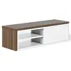 Image de TemaHome Move Tv Table, Noyer placage, Blanc, 203/110 x 35 x 32 cm