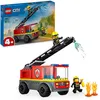 Image de LEGO City Camion de pompiers avec échelle - Jeu de construction pour garçons et filles dès 4 ans - Minifigurines de pompiers et accessoires - Idée cadeau pour apprentissage préscolaire 60463