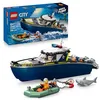 Image de LEGO City Police Boat Chase Set - incl. 2 Boat Toys, 3 Minifigures & a Shark Animal Figure - Gift for 6+ Year Old Boys & Girls - 60456