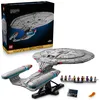 Image de LEGO Icons Star Trek: U.S.S. Enterprise NCC-1701-D - Set Adulte - Maquette & Décoration - 2 Mini-Navettes, Fonction Séparation & 9 Minifigurines dont Jean-Luc Picard & William Riker - Cadeau 10356