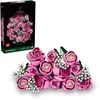 Image de LEGO Botanicals Bouquet de Roses Roses - Set pour Adulte - 12 Fleurs Artificielles & 4 Brins de Gypsophile - Décoration Intérieure DIY - Idée de Cadeau pour la St Valentin pour Femme ou Homme 10374