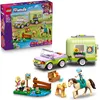 Image de LEGO Friends La Remorque du Cheval et du Poulain - Jeu Créatif avec Cheval, Accessoires de Pansage, 4 Figurines d'Animaux, 1 Voiture & 2 Mini-Poupées - Cadeau d'Anniversaire pour Fille dès 7 ans 42695