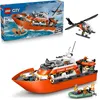 Image de LEGO City Le Bateau de Sauvetage et l Hélicoptère des Garde-Côtes - Véhicule de Secours - Maquette de Bateau Flottant, 5 Minifigurines & Figurine de Chien - Cadeau d'Anniversaire Garçon 7 ans 60504