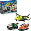 Image de LEGO City 3-en-1 Avion, Camion d Assistance et Aéroglisseur Modulable - Jeu de Construction - Maquettes de Véhicules de Secours à Combiner - 3 Minifigurines - Idée Cadeau STEM pour Garçon 7 ans 60505