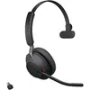 Image de Jabra B2B Evolve2 65 Casque PC sans Fil, Casque Mono Écouteurs Certifié UC avec Annulation du Bruit et Batterie Longue Durée, Adaptateur Bluetooth USB-C, Noir