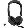 Image de Jabra Evolve2 65 Flex Casque stéréo avec Bluetooth, socle de charge sans fil, technologie Jabra ClearVoice antibruit et ANC hybride, certifié pour MS Teams, noir