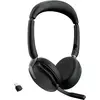 Image de Jabra Evolve2 65 Flex Link380c MS On Ear headset Bluetooth Stereo Zwart Noise Cancelling Headset, Microfoon uitschakelbaar (mute), Volumeregeling, Inductie,